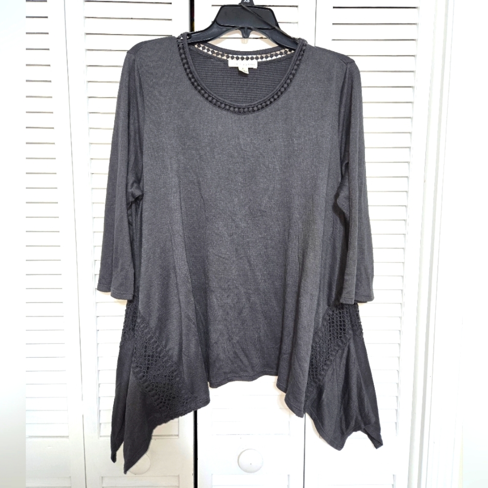 JohnPaulRichard Women's L Boho Shark Bite Top